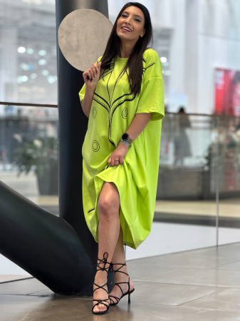 Rochie cu detaliu negru tip sacou [4]