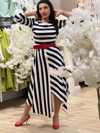 Rochie cu dungi asimetrica [4]