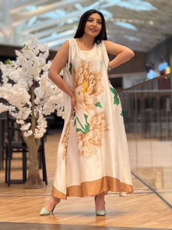 Rochie cu floare bej [1]