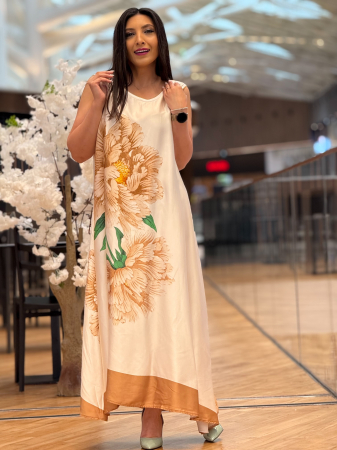 Rochie cu floare bej [5]