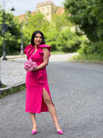 Imbracaminte de dama - Rochie cu floare mare si anchior