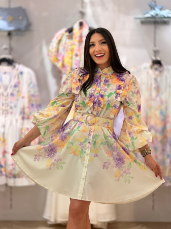 Imbracaminte de dama - Rochie cu floricele mov