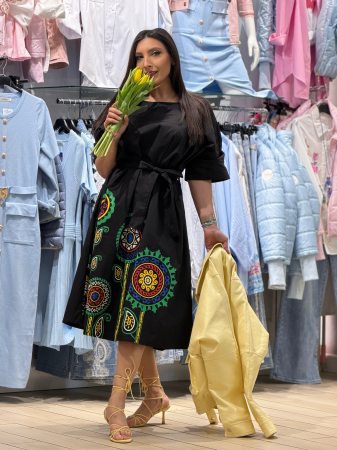 Rochie din bumbac cu flori colorate jos [3]