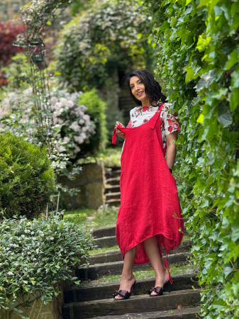 Rochie din in cu nasturi decorativi [1]