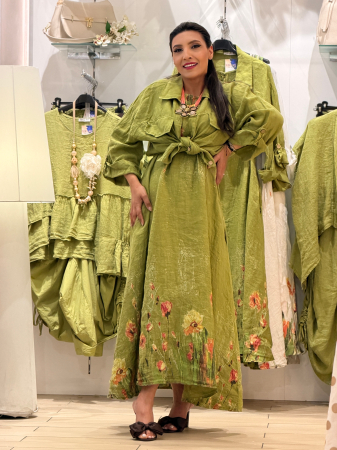 Rochie din in cu print flori de camp [4]