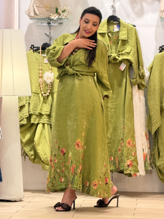 Rochie din in cu print flori de camp [3]