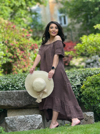 Rochie din in lejera cu elastic in partea de sus [1]
