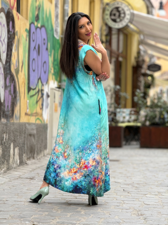 Rochie din vascoza cu anchior si print picasso [5]