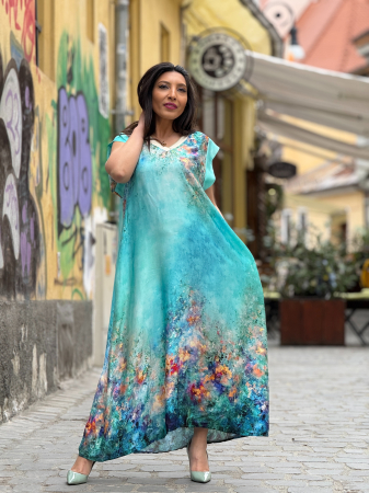 Rochii de zi - Rochie din vascoza cu anchior si print picasso