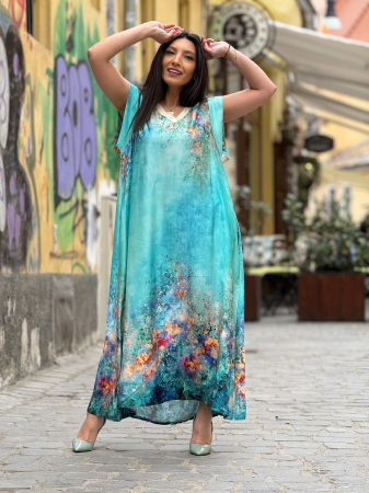 Rochie din vascoza cu anchior si print picasso [4]