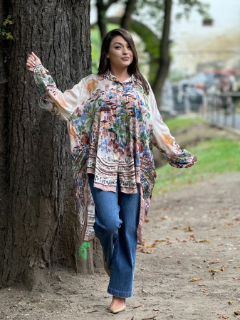 Jeans drept cu croi lejer si curea maro [2]