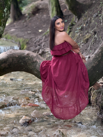 Rochii de zi - Rochie din bumbac 100% asimetrica