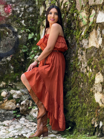 Rochii de zi - Rochie din bumbac 100% asimetrica