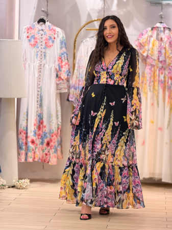 Rochie florala pe fond negru [2]