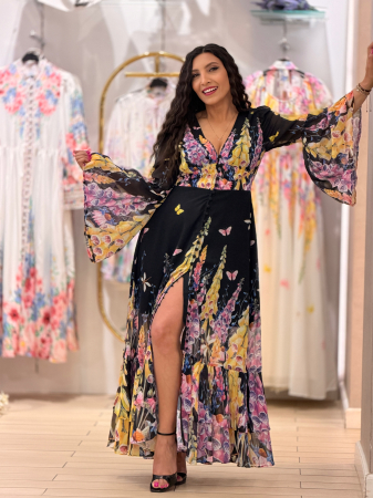 Rochie florala pe fond negru [1]