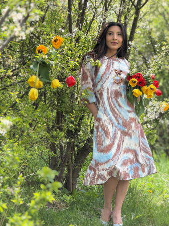 Rochie in degradee si maneci transparente [1]