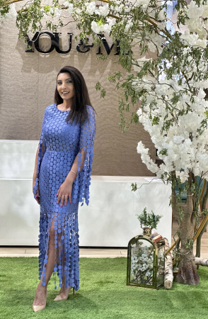 Rochii de eveniment - Rochie indigo cu franjuri