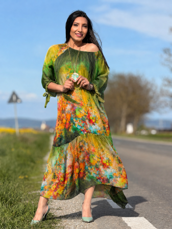 Imbracaminte de dama - Rochie kaki din matase