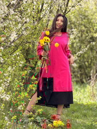 Noutati - Rochie lejera cu design asimetric si buzunar