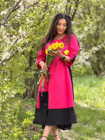 Rochie lejera cu design asimetric si buzunar [1]