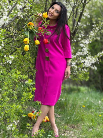 Rochie lejera cu nasturi aurii decorativi [4]