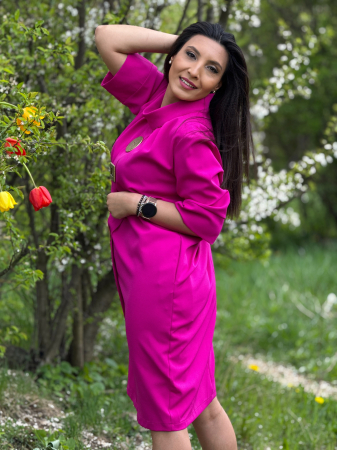 Rochie lejera cu nasturi aurii decorativi [8]