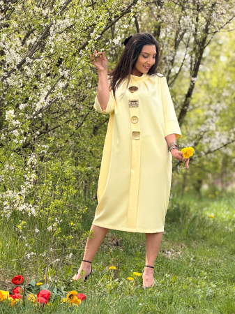 Rochie lejera cu nasturi aurii decorativi [5]