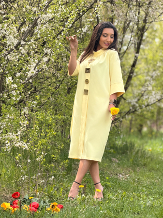 Rochie lejera cu nasturi aurii decorativi [6]