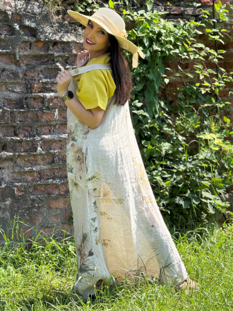 Rochie lejera din in cu imprimeu floral [4]