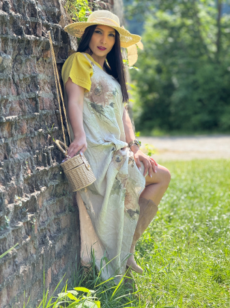 Rochie lejera din in cu imprimeu floral [5]