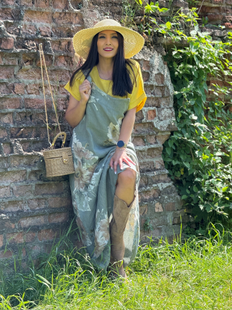 Rochie lejera din in cu imprimeu floral [4]