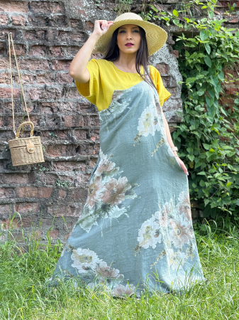 Rochie lejera din in cu imprimeu floral [2]