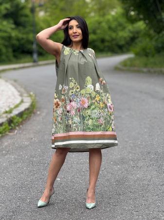 Rochii de zi - Rochie lejera fara maneci cu imprimeu floral