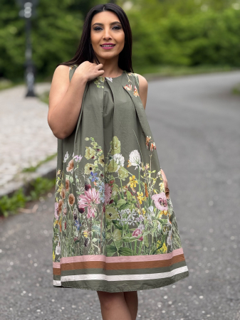 Rochie lejera fara maneci cu imprimeu floral [4]
