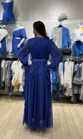 Rochie lunga albastra cu maneca lunga [2]