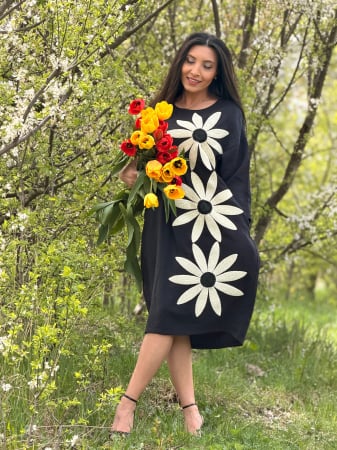 Noutati - Rochie lunga cu imprimeu flori