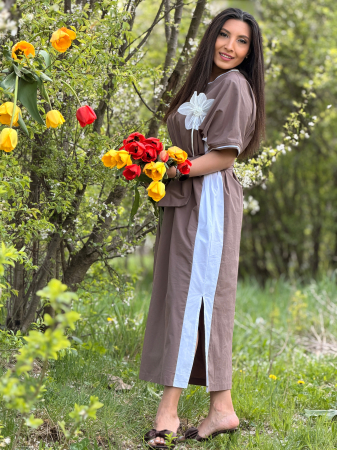 Rochie maro lejera cu floare detasabila [4]