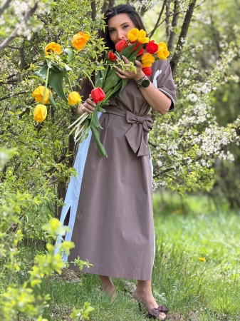 Rochie maro lejera cu floare detasabila [5]
