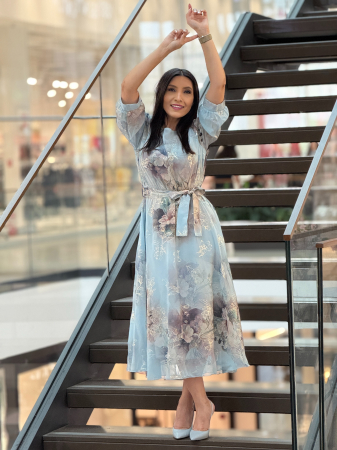 Rochie midi cu imprimeu floral pastelat [1]
