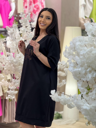 Rochie my luxe cu anchior si imprimeu scris [2]