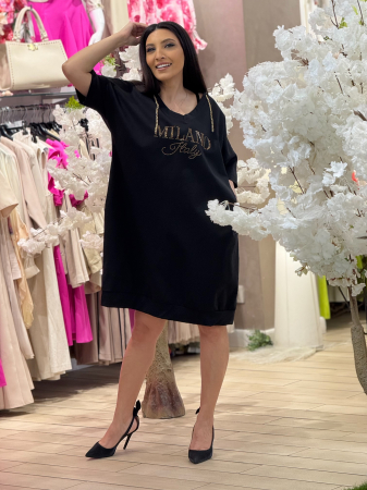 Rochie my luxe cu anchior si imprimeu scris [1]