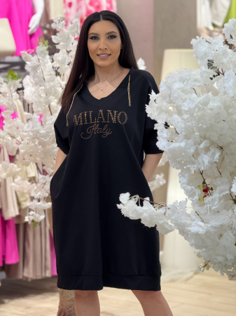 Rochie my luxe cu anchior si imprimeu scris [4]