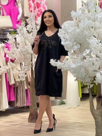 Rochii de zi - Rochie my luxe cu anchior si imprimeu scris