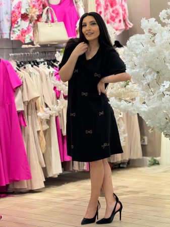 Rochii de zi - Rochie my luxe cu imprimeu fundite
