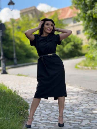 Rochii de eveniment - Rochie neagra cu funda