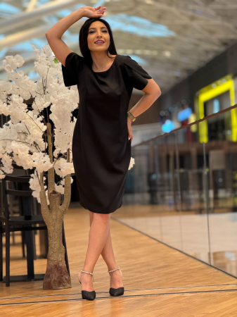Rochii de eveniment - Rochie neagra cu manecuta