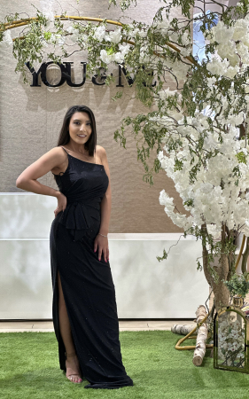 Rochii de eveniment - Rochie neagra cu pietricele aplicate