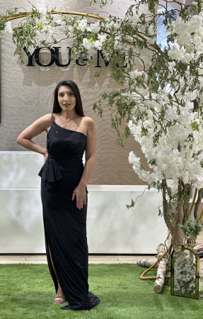Rochie neagra cu pietricele aplicate [1]