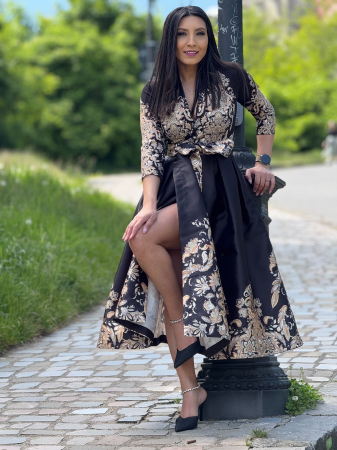 Rochii de eveniment - Rochie petrecuta cu detaliu floral