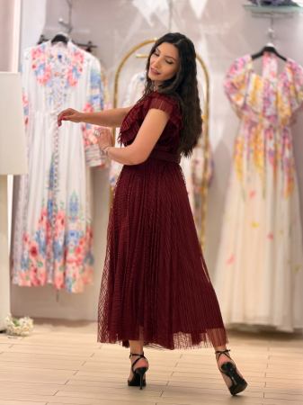 Rochie plisata cu curea in talie [7]